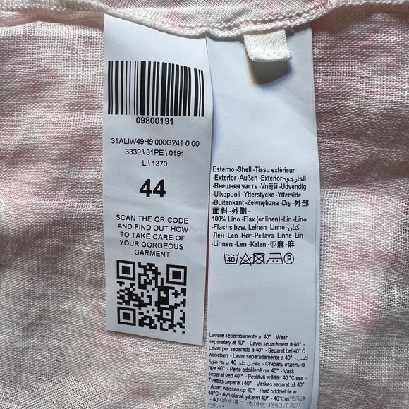 120 % Lino Pink and White Button-Up Dress - Picture 4 of 6